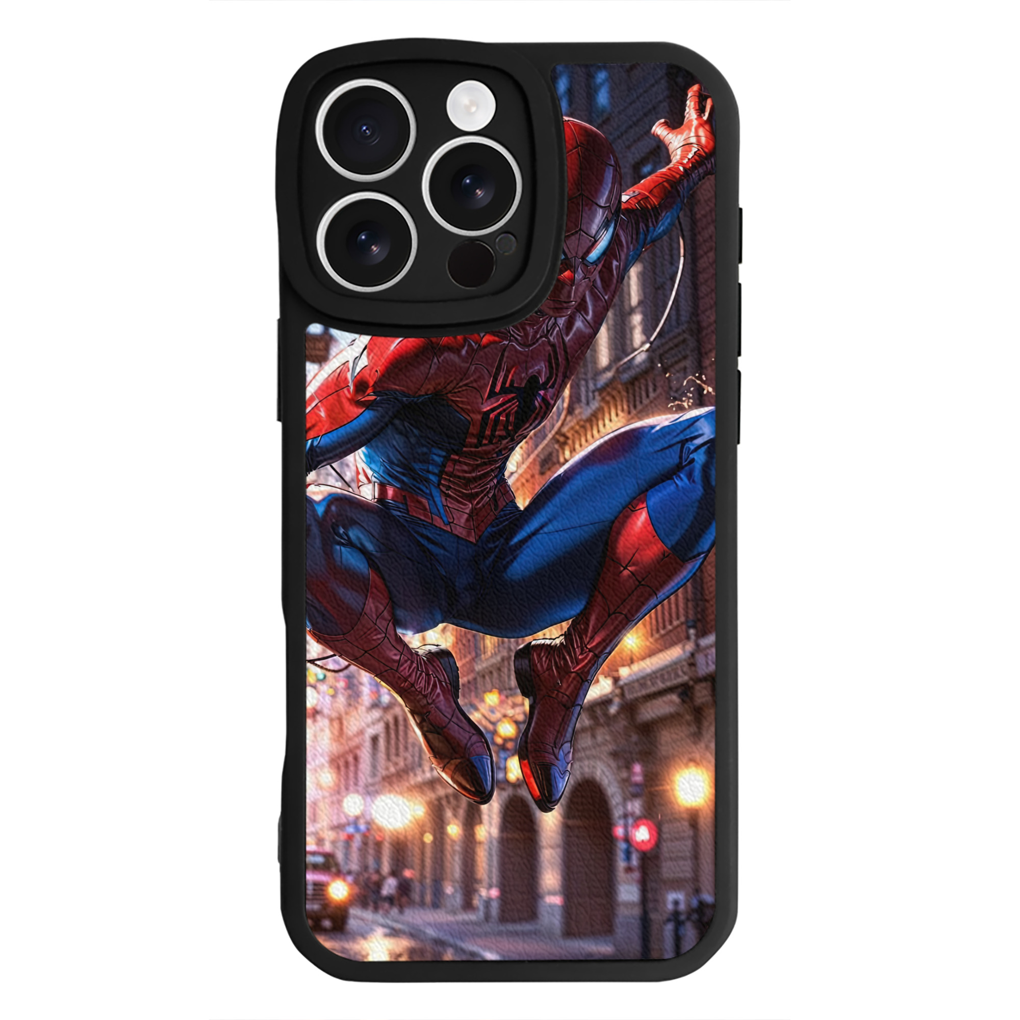 （画像用） Spider Man スパイダーマン 【iPhone 16シリーズ対応】シリコンスマホケース（レザー調） 材質：シリコン
